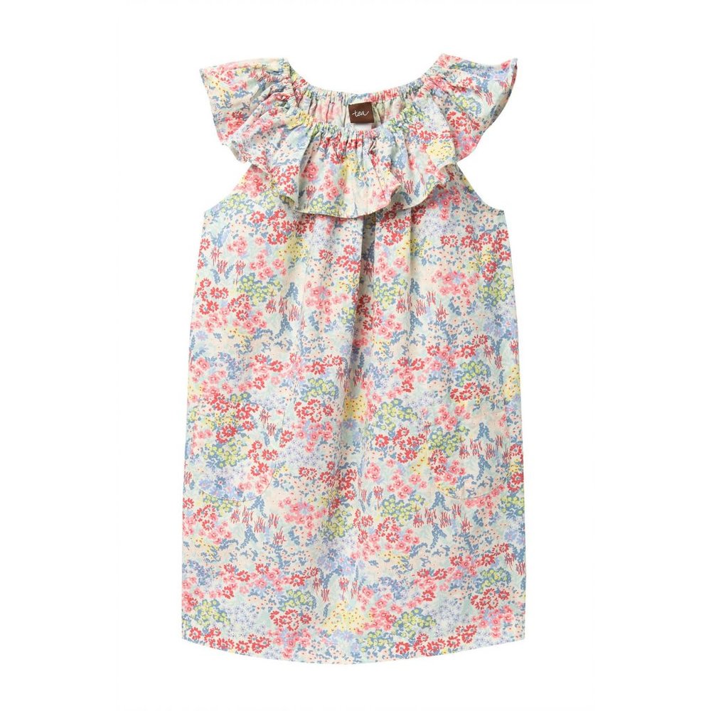 Tea Collection Millie floral print Ruffle Neck Dress size 7